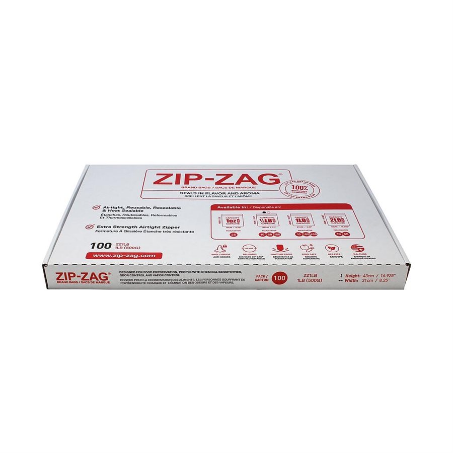 ZIP-ZAG ORIGINAL 1LB BAGS 29.21 CM X 42.55 CM (100)